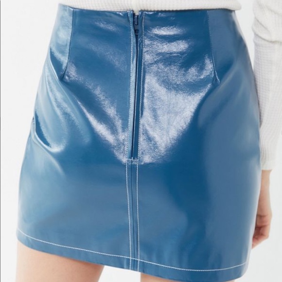 contrast stitch mini skirt